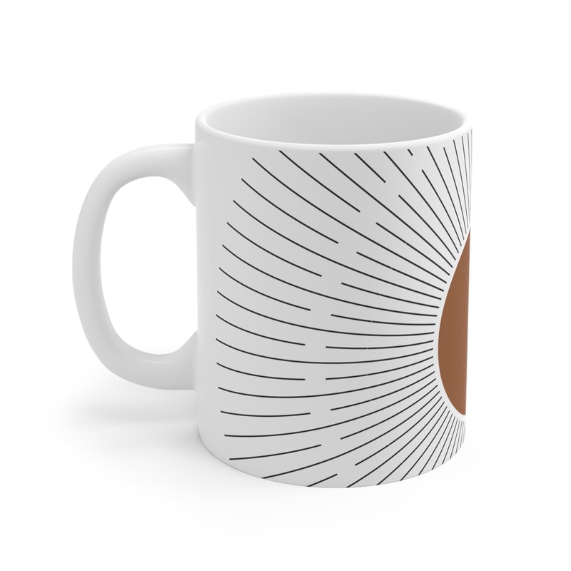 Bohemian Geometric Abstract Art On Mug Minimalist Boho Mid Century Abstract Art Ceramic Mug Abstract Mug Design Office Mug Gift Idea - 4.jpg