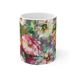floral dreams ceramic mug 11oz coffee or tea cup