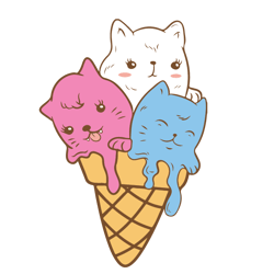 Cute Cat Ice Cream Svg Summer Shirt Vector, Holiday Gifts For Girl, Family And Friend Svg, Digital download