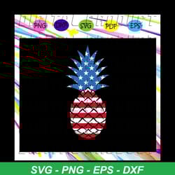 pineapple america flag, american svg, 4th of july svg, fourth of july svg, patriotic american svg, independence day svg,