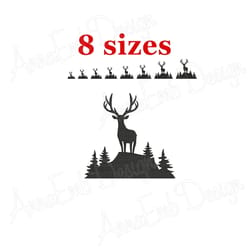 deer embroidery design. deer mini embroidery. deer silhouette. hunting embroidery. deer design.