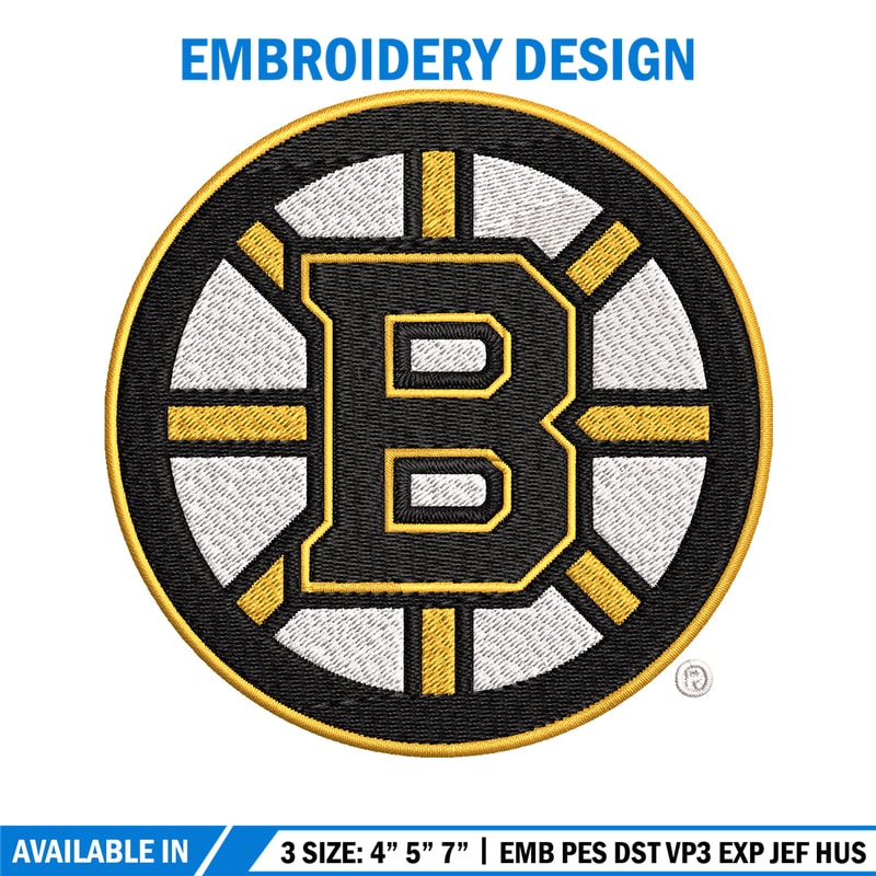 Boston Bruins Embroidery Design, Logo Embroidery, NHL Embroidery, Embroidery File, Logo shirt, Digital download.jpg