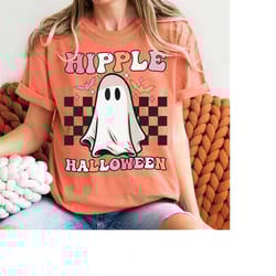 halloween groovy retro hippie halloween t-shirt tee, spooky bitch, witch shirt, halloween party, spooky season, funny ha