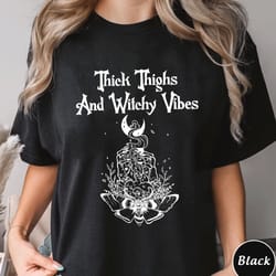 thick thighs and witch vibes palmistry shirt, halloween shirt, halloween sweatshirt, witch vibes shirt,spooky tee, thick