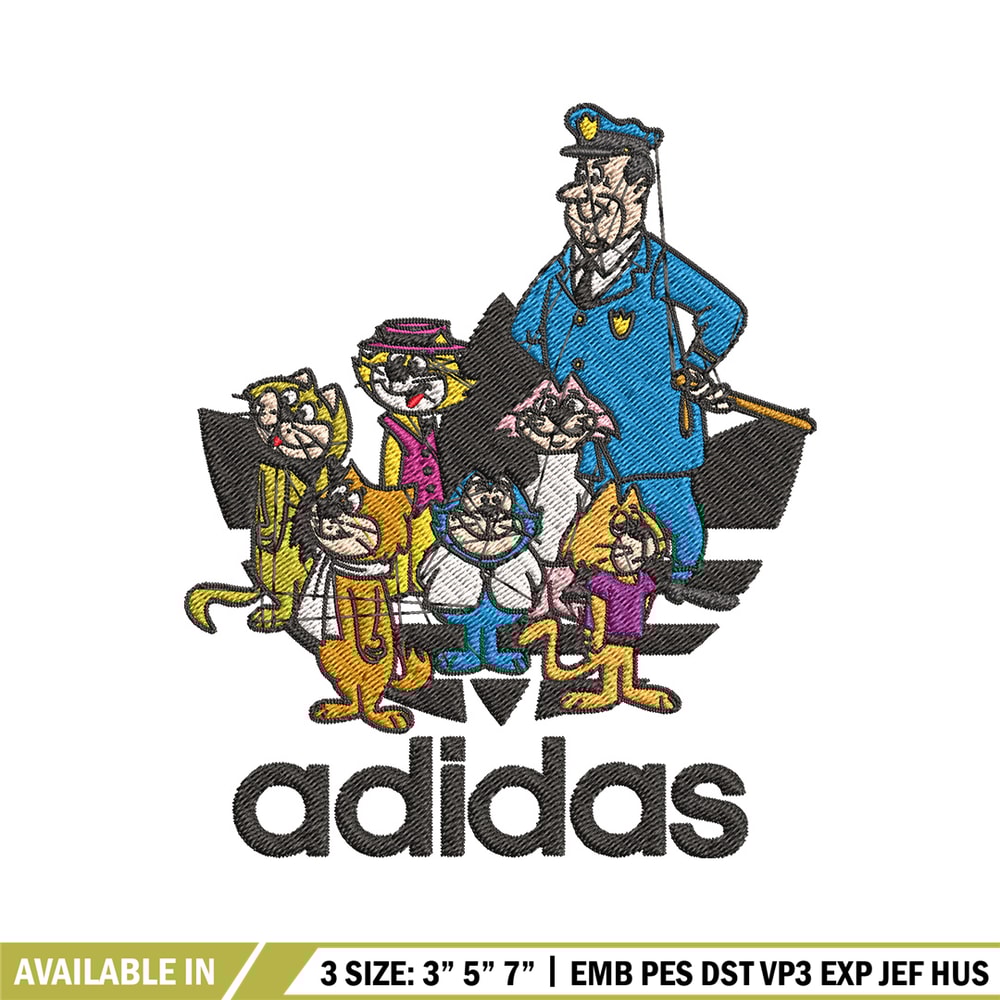 Cats cartoon adidas Embroidery Design, Adidas Embroidery, Embroidery File, Brand Embroidery, Logo shirt, Digital download.jpg