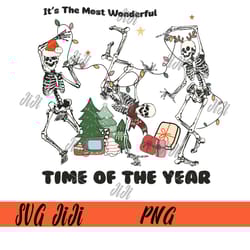 it's the most wonderful time of the year png, skeleton dancing png, merry chrismas png