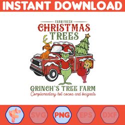 Retro Christmas Sublimation Png, Farm Fresh Christmas Trees Grinch's Tree Farm Png, Christmas Png, Trendy Christmas png