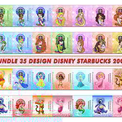 bundle 35 design disney starbucks 20oz, tumbler bundle design, sublimation tumbler bundle, 20oz skinny tumbler 11