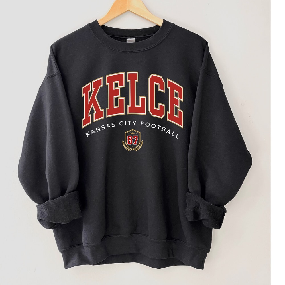 Travis Kelce Football Crewneck, Travis Kelce Sweatshirt, Football Fan Tee, Gift for Girlfriend or Wife, Kansas City-1.jpg
