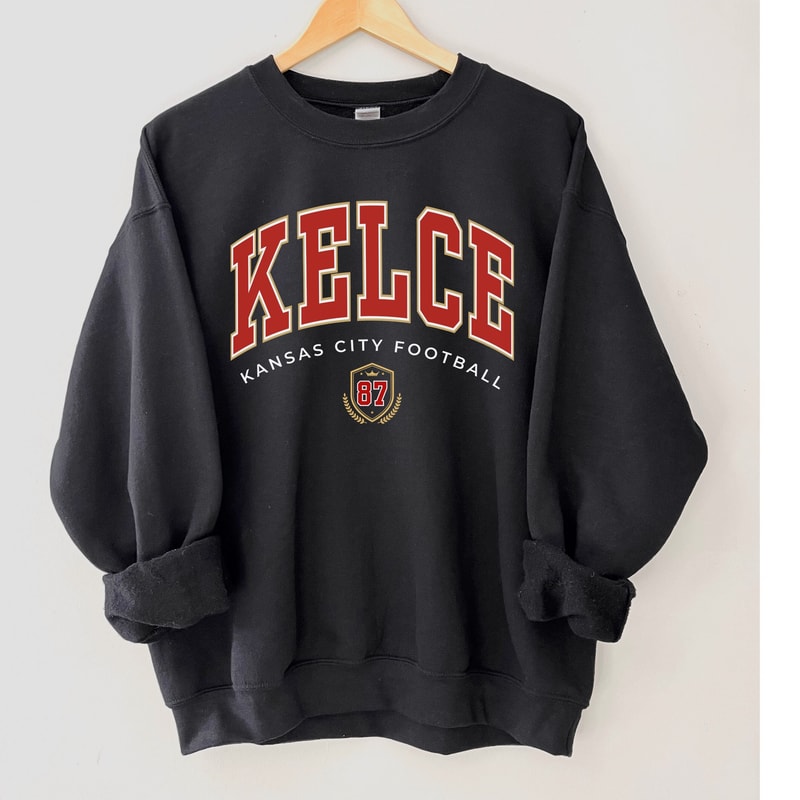 Travis Kelce Football Crewneck, Travis Kelce Sweatshirt, Football Fan Tee, Gift for Girlfriend or Wife, Kansas City-1.jpg