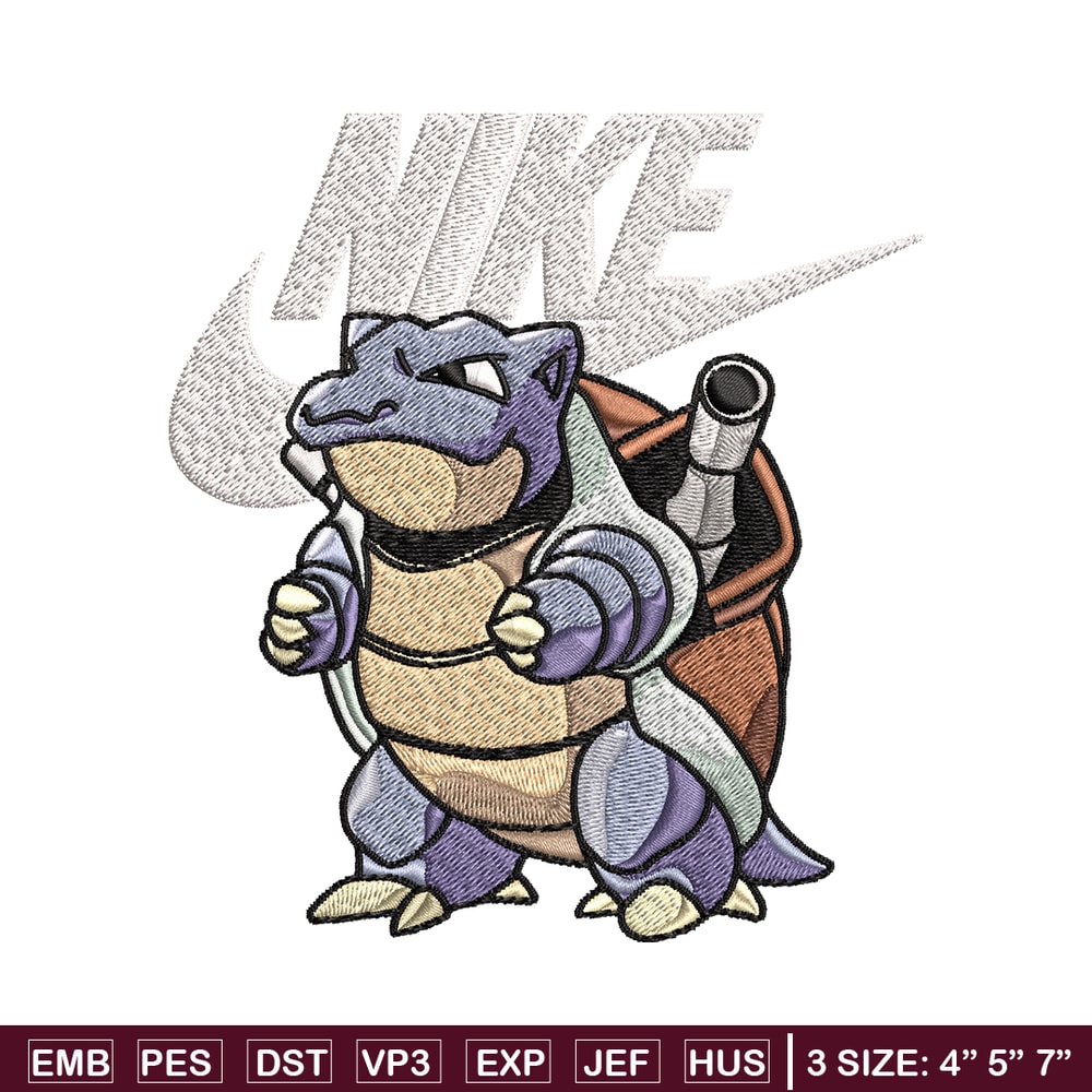 Blastoise Pokemon Nike Embroidery design, Pokemon Embroidery, Nike design, Embroidery file, Instant download..jpg
