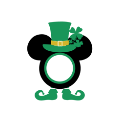 mickey mouse st patricks day png, minnie mouse st patricks day monogram png, shamrock png, happy st patricks day png-4