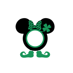 mickey mouse st patricks day png, minnie mouse st patricks day monogram png, shamrock png, happy st patricks day png-5