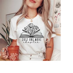 book with flowers svg, just one more chapter svg, book lover svg, bookworm svg, floral line art, reading teacher svg, te