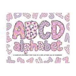 summer doodle alphabet bundle, summer png letters, summer sublimation design, smiley face png, daisy smiley face png, smiley face shirt