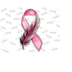 pink ribbon with feather sublimation design, breast cancer awareness, cancer awareness shirt, pink ribbon, breast cancer