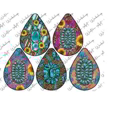 western gemstone teardrop png, teardrop earrings bundle, western teardrop earrings png, gemstone teardrop earrings png, sublimation design