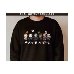 horror movie characters png, horror friends png, horror movie friends png, halloween horror png, horror chibi png, instant download