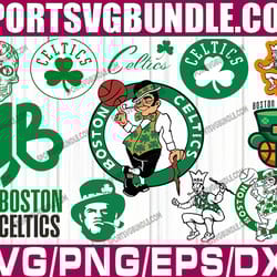 bundle 12 files boston celtics basketball team svg, boston celtics svg, nba teams svg, nba svg, png, dxf, eps