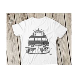 happy camper svg, camper svg, camping svg, happy camper svg file, camp life svg, camper van svg, silhouette, cricut, camping svg file, cut