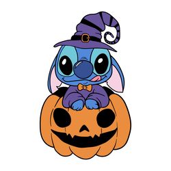Halloween Stitch Witch Pumpkin Logo SVG, Happy Halloween SVG