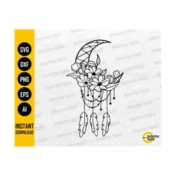 floral dream catcher svg | dreamcatcher svg | dream hunters svg | feathers svg | cricut cutting files clip art vector digital dxf png eps ai