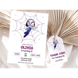 ghost spider birthday invitation spidey and his amazing friends birthday invitation girl spidey party invite gwen editab