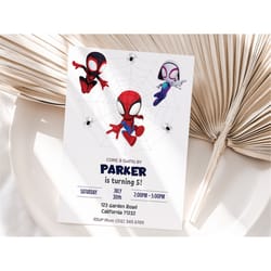spidey and his amazing friends birthday invitation spidey birthday invitation spidey theme party invite editable templat