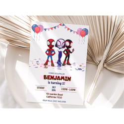 ghost spider birthday invitation girl spidey and his amazing friends invite stacy spidey party invite editable template