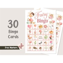 fairy bingo 30 cards fairy party games fairy games fairy garden bingo fairy birthday games enchanted forest game girl in