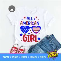 all american girl svg, 4th of july svg, america svg, patriotic svg, american svg, 4th of july svg files, 4th of july svg files for cricut