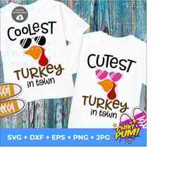 coolest turkey in town svg, coolest turkey png, cutest turkey in town svg, thanksgiving kids