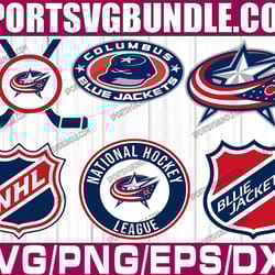bundle 6 files columbus blue jackets hockey team svg, columbus blue jackets svg, nhl svg, nhl svg, png, dxf, eps