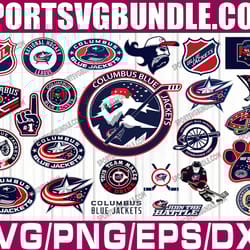 bundle 25 files columbus blue jackets hockey team svg, columbus blue jackets svg, nhl svg, nhl svg, png, dxf, eps
