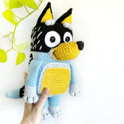 pdf bluey heeler family crochet patterns australian cattle dog amigurumi crochet toy stuffed plushie, soft toy