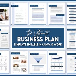 business plan canva template, small business planner proposal, start up workbook, business plan analysis, word, side hus