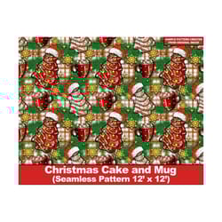 christmas cake and mug seamless digital paper, christmas digital seamless pattern, scrapbook, printable scrapbook paper, textile/fabric