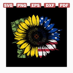 america sunflower svg, independence day svg, 4th of july svg, sunflower svg, flower svg, patriotic svg, america flag, in