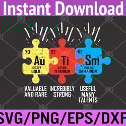 autism elements periodic table awareness asd svg, eps, png, dxf, digital download