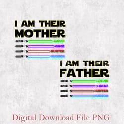 i am their father personalized png, fathers day png, star wars father png, custom png, with lightsabers star wars png