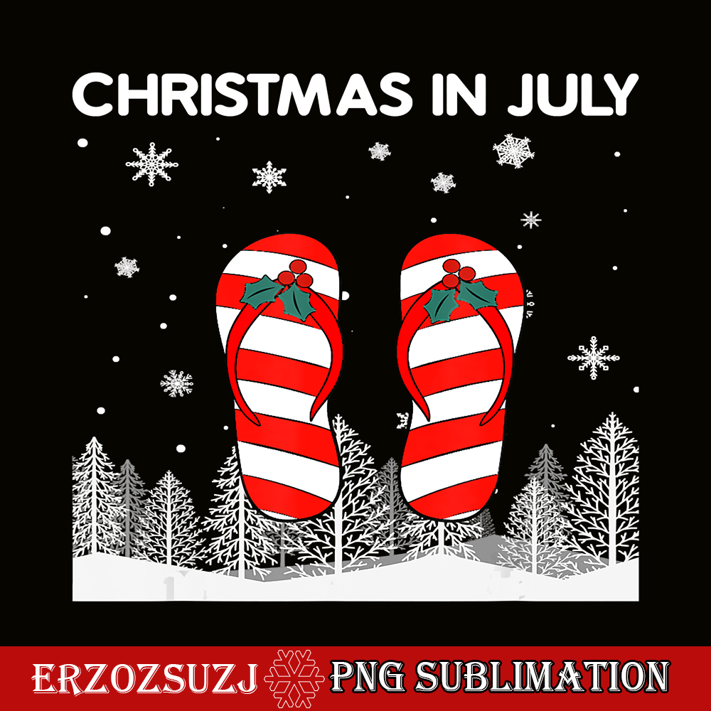 CRS17102311-Christmas In July Ugly Xmas Santa Flip Flops Summer Vacation PNG.png