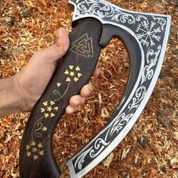 handmade exquisite damascus pizza cutter axe