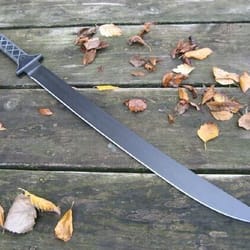 custom handmade 30 inches d2 steel hunting sword with leather sheath
