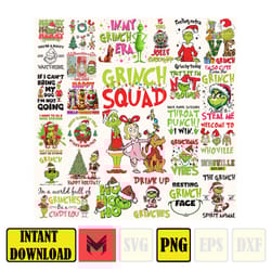 30 files the grinch png bundle, merry grnichmas png, retro grinch png, christmas sublimation, digital sublimation