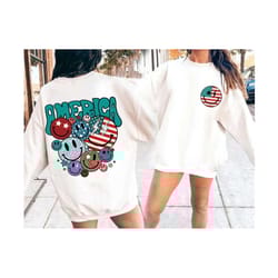 retro american png, groovy american png, 4th of july png, hippie smiley face png, 4th of july png, hippie peace png