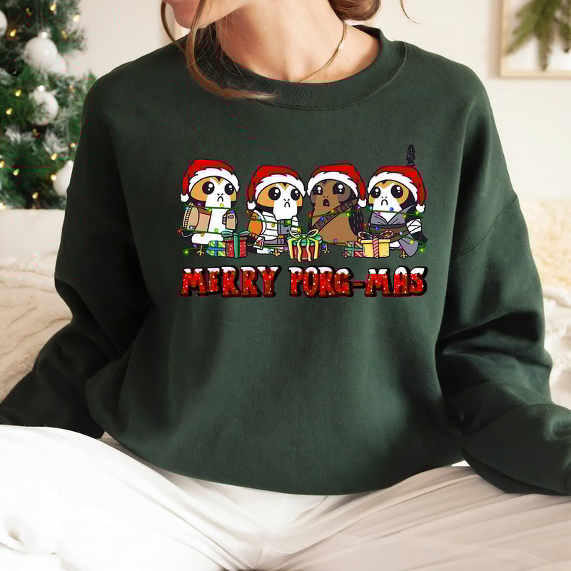 Star Wars Christmas Merry Porg-Mas Shirt, Mickey's Very Merry Christmas Party, Disneyland Xmas Holiday Family Trip, Galaxy's Edge Shirt.jpg