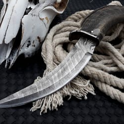 damascus skinner knife fixed blade hunting knife hand forged outdoor camp knife