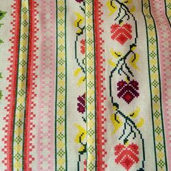 Folk art fabric by the yard - Wafer Cotton, Russian folk fabric, floral fabric cotton by the yard