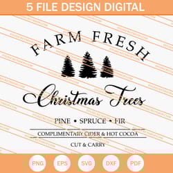 farm fresh christmas trees svg, christmas trees svg