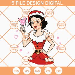 Snow White Christmas SVG, Snow White And Candy Crush SVG